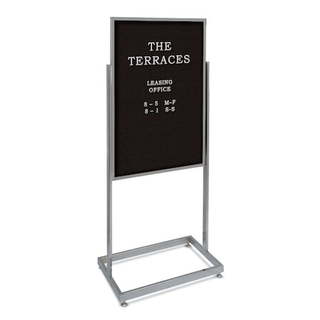 United Visual Products Sliding Door Indoor Enclosed Corkboard, 4 UV9025ACS4824-SATIN-FORBO